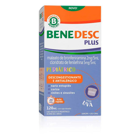 Benedesc Plus  2mg + 5mg - 120 mL - Xarope