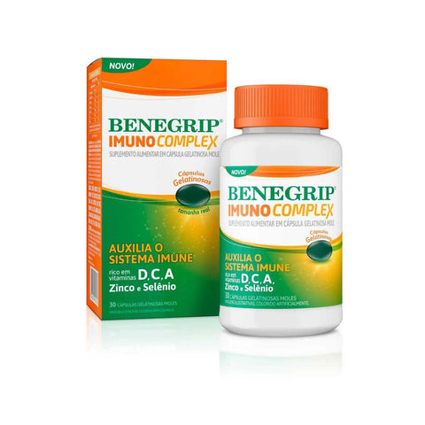 Benegrip Imuno 100UI + 500mg + 500ng + 5mg + 75ng - 30 Unidades - Cápsula