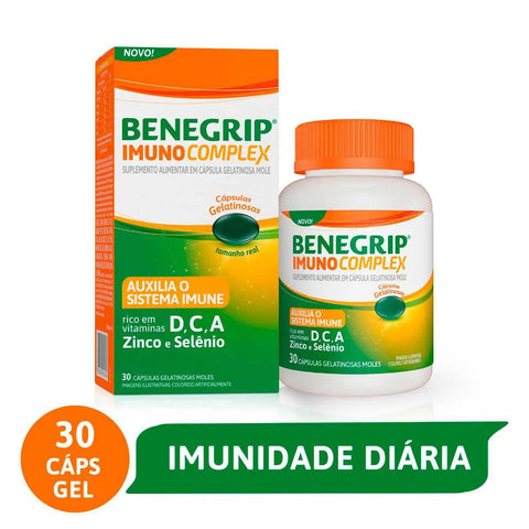 Benegrip Imuno 100UI + 500mg + 500ng + 5mg + 75ng - 30 Unidades - Cápsula