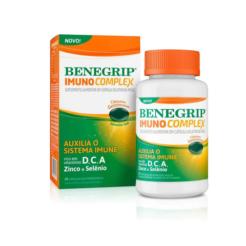 Benegrip Imuno 100UI + 500mg + 500ng + 5mg + 75ng - 60 Unidades - Cápsula