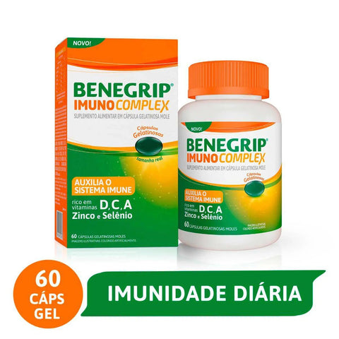 Benegrip Imuno 100UI + 500mg + 500ng + 5mg + 75ng - 60 Unidades - Cápsula