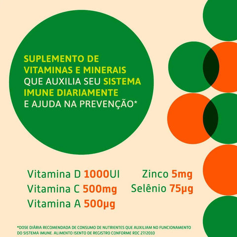 Benegrip Imuno 100UI + 500mg + 500ng + 5mg + 75ng - 60 Unidades - Cápsula