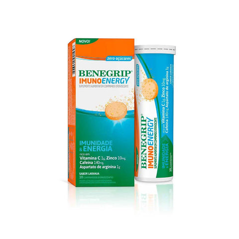 Benegrip Imuno Energy 1g + 10mg + 140mg + 1g - 10 Unidades - Efervescente