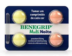 Benegrip Multi Noite 800mg + 20mg + 4mg - 4 Unidades - Comprimido
