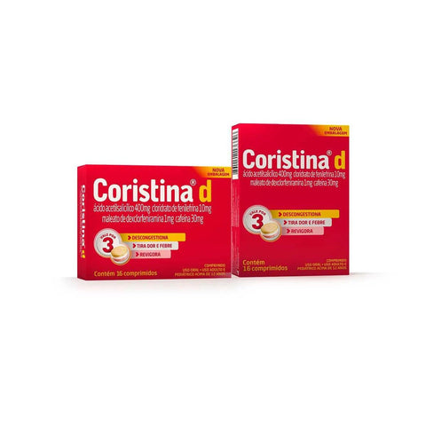 Coristina D 1mg + 10mg + 400mg + 30mg - 16 Unidades - Comprimido