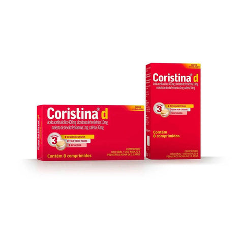 Coristina D 1mg + 10mg + 400mg + 30mg - 8 Unidades - Comprimido