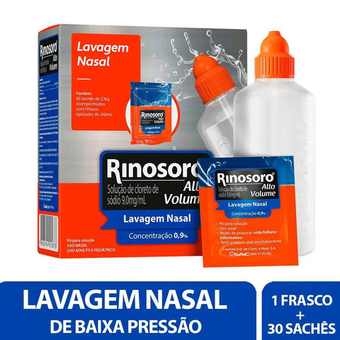 Descongestionante Nasal Rinosoro Alto Volume 0,9% - 30 Unidades - Sachê (A1)