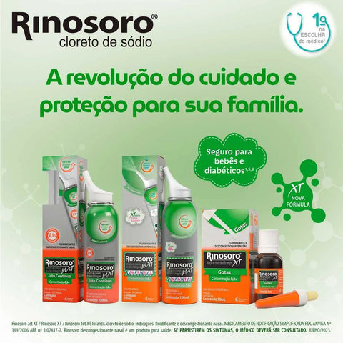 Descongestionante Nasal Rinosoro Jet XT 0,9% - 100 mL - Spray (A1)