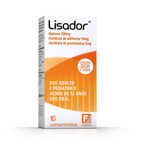Lisador 500mg + 5mg + 10mg - 16 Unidades - Comprimido