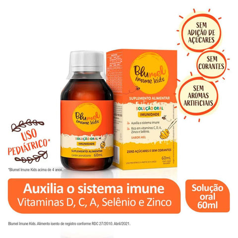 Polivitamínico Blumel Imune Kids 60 mL - Solução - Sabor Mel