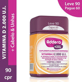 Suplemento Alimentar Addera + Cabelo e Unhas  2000UI - 90 Unidades - Comprimido