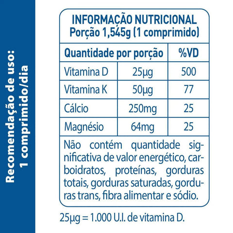 Suplemento Alimentar Addera Cal 1000UI - 30 Unidades - Comprimido