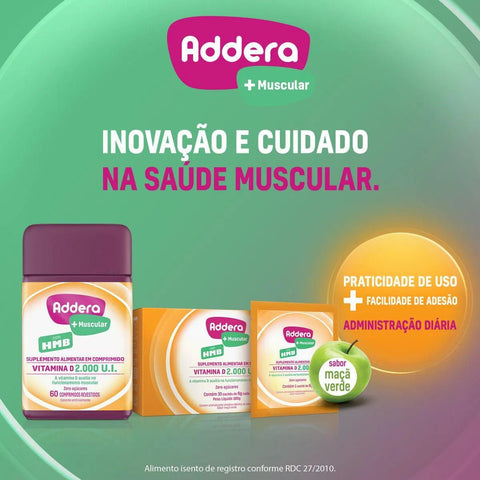 Suplemento Alimentar Addera + Muscular 2000UI - 60 Unidades - Comprimido