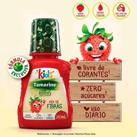 Tamarine Fibras Kids  240 mL - Solução - Sabor Morango