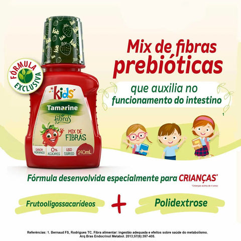 Tamarine Fibras Kids  240 mL - Solução - Sabor Morango
