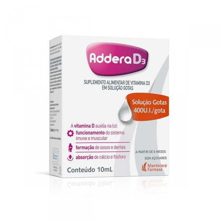 Vitamina D Addera D3 400UI - 10 mL - Solução