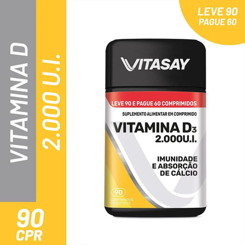Vitamina D Vitasay 2.000UI - 90 Unidades - Comprimido