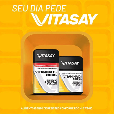 Vitamina D Vitasay 2.000UI - 90 Unidades - Comprimido