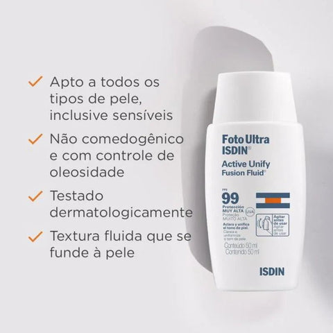 Clareador Facial ISDIN Foto Ultra Active Unify  FPS 99 - 50 mL
