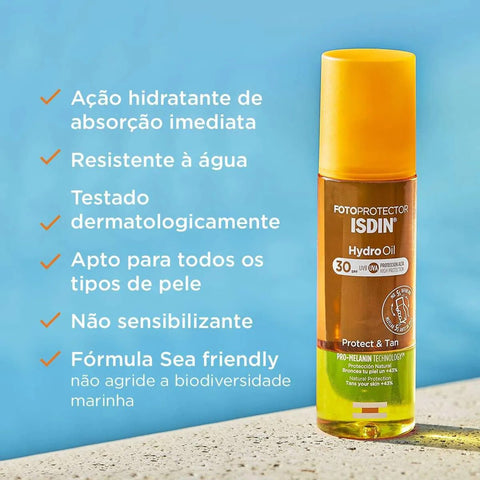 Protetor Solar Corporal ISDIN Fotoprotector Hydro Oil Bronzeador FPS 30 - 200 mL