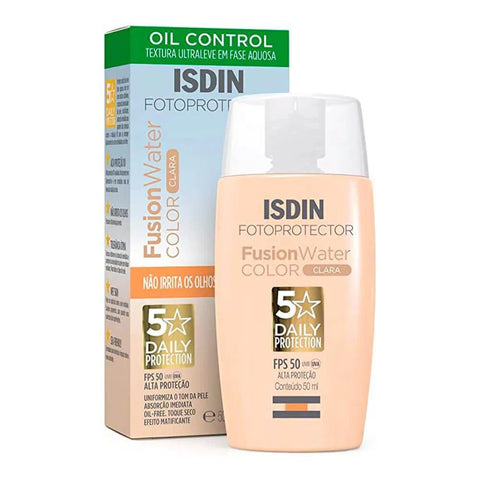 Protetor Solar Facial ISDIN Fusion Water Color Clara - FPS 50 - 50 mL