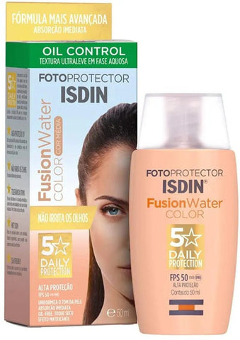 Protetor Solar Facial ISDIN Fusion Water Color FPS 50 - 50 mL