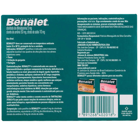 Benalet 12 Unidades - Sabor Menta - Pastilha