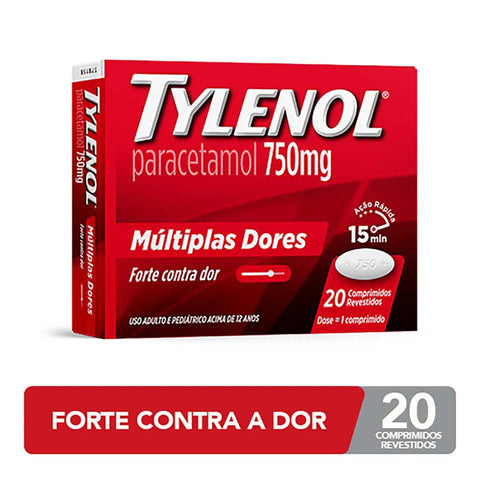 Tylenol  750mg - 20 Unidades - Comprimido (A1)