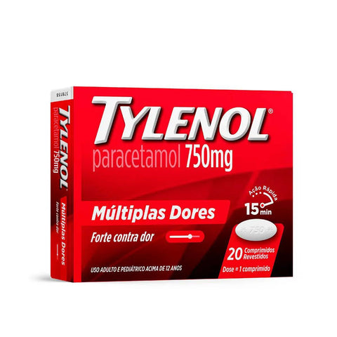 Tylenol  750mg - 20 Unidades - Comprimido (A1)