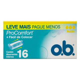 Absorvente Interno O.B. Procomfort  Médio - 16 unidades