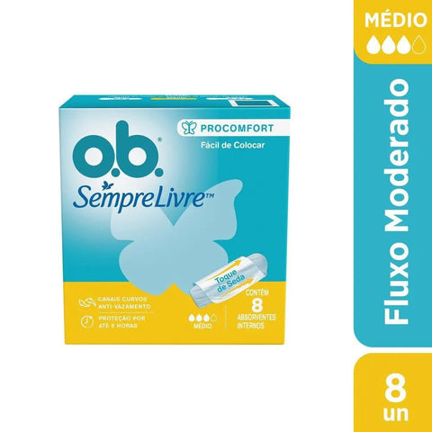 Absorvente Interno O.B. Procomfort Médio - 8 Unidades