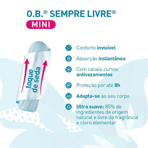 Absorvente Interno O.B. Procomfort Mini - 8 Unidades