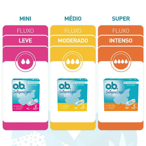 Absorvente Interno O.B. Procomfort Mini - 8 Unidades