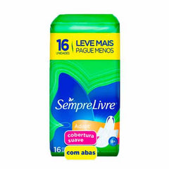 Absorvente Sempre Livre Adapt  Com Abas - Cobertura Suave - 16 Unidades
