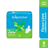 Absorvente Sempre Livre Adapt  Com Abas - Cobertura Suave - 8 Unidades