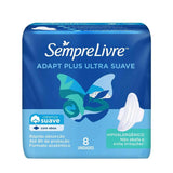 Absorvente Sempre Livre Adapt Plus  Com Abas - Cobertura Suave - 8 Unidades