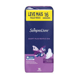 Absorvente Sempre Livre Adapt Plus Noite e Dia  Com Abas - Cobertura Suave - 16 Unidades