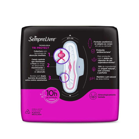 Absorvente Sempre Livre Adapt Plus Noite e Dia  Com Abas - Cobertura Suave - 32 Unidades