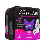 Absorvente Sempre Livre Adapt Plus Noite e Dia  Com Abas - Cobertura Suave - 8 Unidades