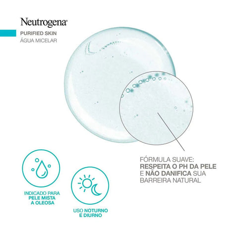 Água Micelar Neutrogena Demaquilante - Linha Purified Skin - 200 mL