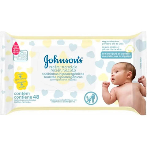 Lenço Umedecido Johnson's Baby Recém Nascido 48 Unidades