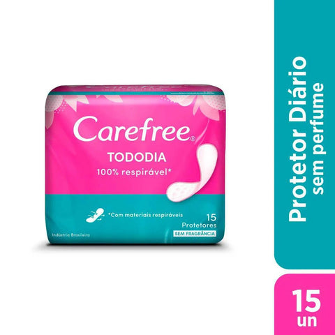 Protetor Diário Carefree Todo Dia Sem Perfume, Pacote Com 15 Unidades