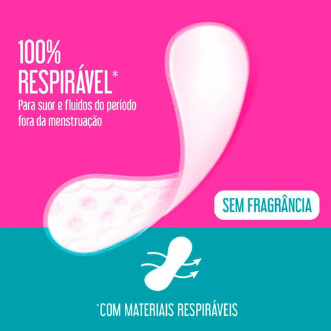 Protetor Diário Carefree Todo Dia Sem Perfume, Pacote Com 15 Unidades