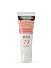 Protetor Solar Facial Neutrogena Sun Fresh Derm Care Com Cor - Normal a Seca - FPS 70 - 40 g