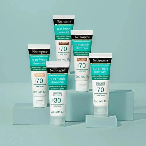 Protetor Solar Facial Neutrogena Sun Fresh Derm Care Sem Cor - Mista a Oleosa - FPS 70 - 40 g