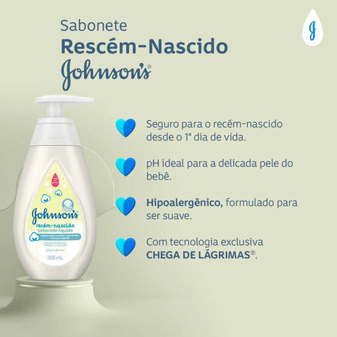 Sabonete Líquido Johnson's Baby Recém Nascido - 200 mL