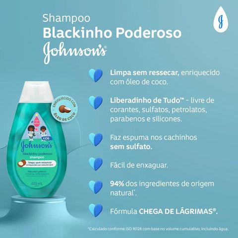 Shampoo Johnson's Baby  Blackinho Poderoso - 400 mL