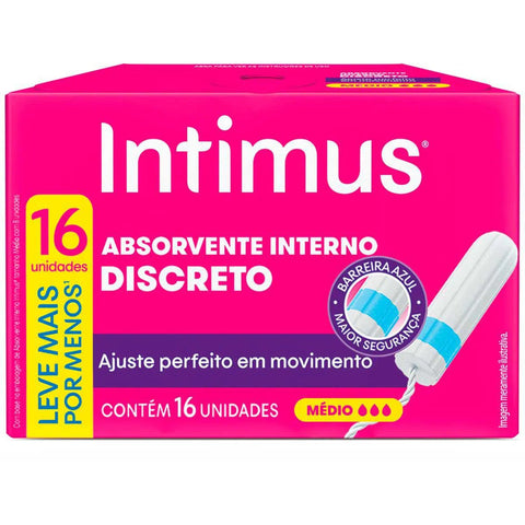 Absorvente Interno Intimus Discreto 16 Unidades - Tamanho Médio