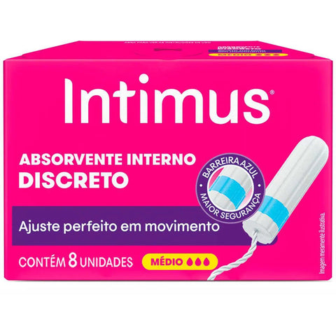 Absorvente Interno Intimus Discreto  8 Unidades - Tamanho Médio