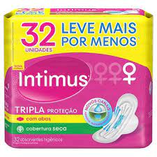 Absorvente Intimus  Com Abas - Cobertura Seca - 32 Unidades